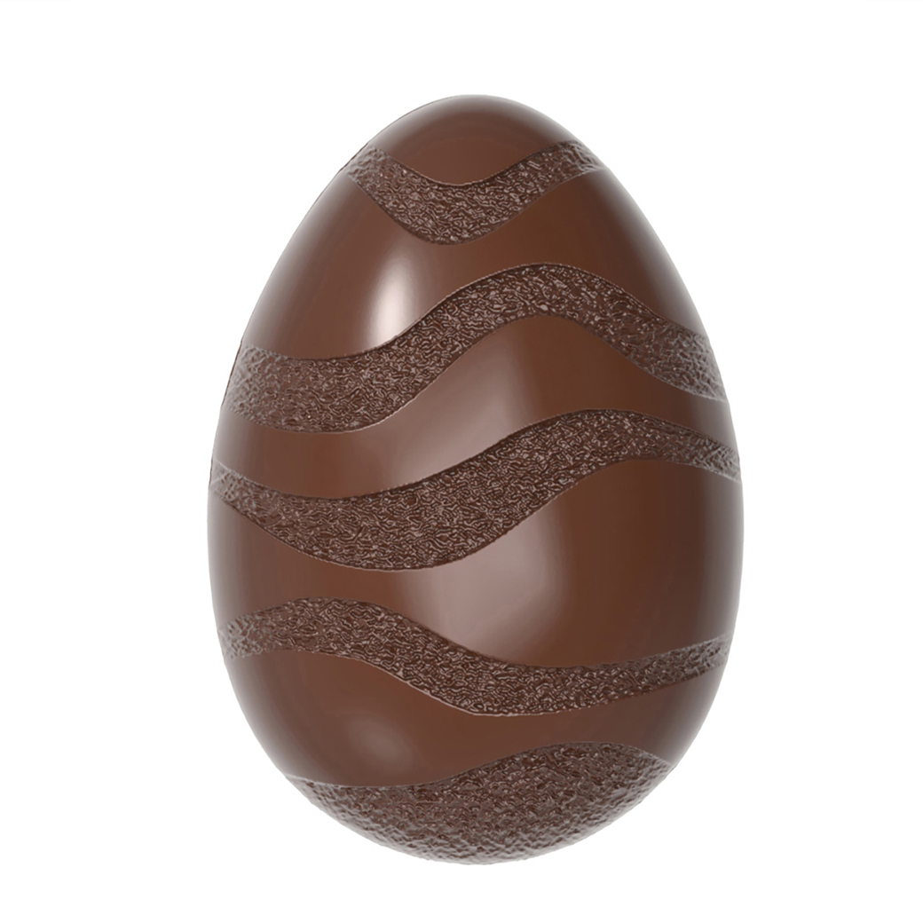 CHOCOLATE EGG MOLD WITH WAVE PATTERN