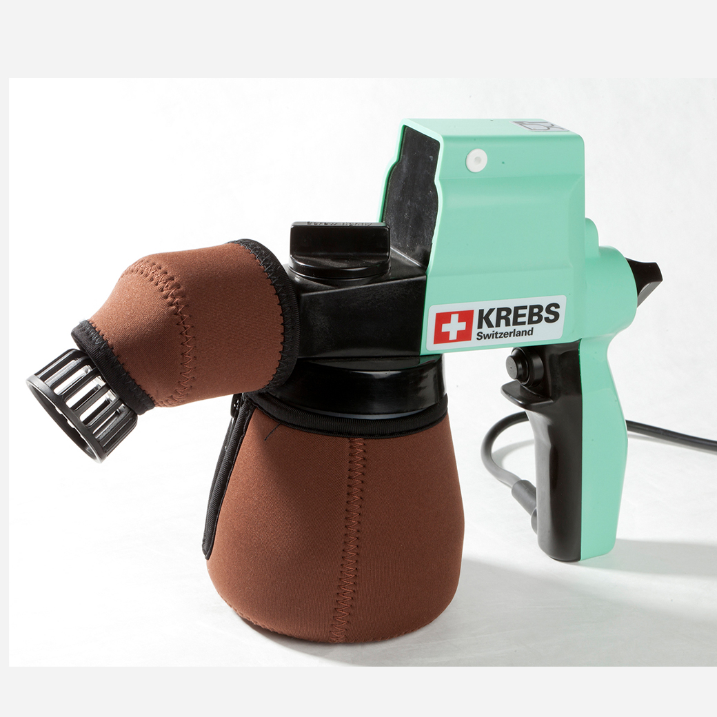 Heated, airless spray gun for chocolate 'hotCHOC